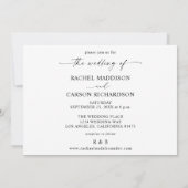 Foto & Kalligrafie 3BF Mod Horizontal Wedding Inv Einladung (Rückseite)