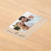 Foto & Kalligrafie 4 Mod Horiz Save the Date Acryleinladungen (Ablage )