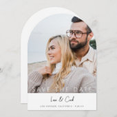 Foto & Kalligrafie 5 MOD V Save the Date Arc Einladung (Vorne/Hinten)