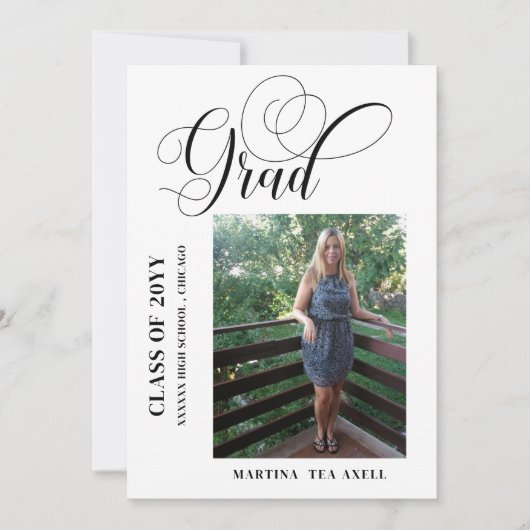 Foto Kalligrafie Abschluss Ankündigung (Vorderseite)