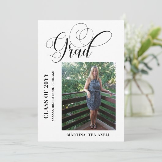 Foto Kalligrafie Abschluss Ankündigung (Stehend Vorderseite)