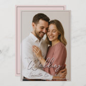 Foto & Kalligrafie Doppelseitige Minimalistische H Einladung (Vorne/Hinten)