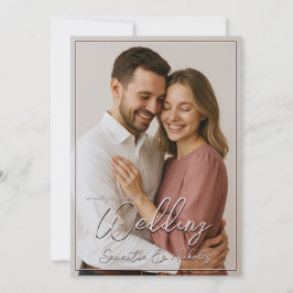 Foto & Kalligrafie Doppelseitige Minimalistische H Einladung