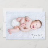 Foto Kalligrafie Name Birth Stats New Baby Ankündigung (Vorderseite)