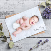 Foto Kalligrafie Name Birth Stats New Baby Dankeskarte