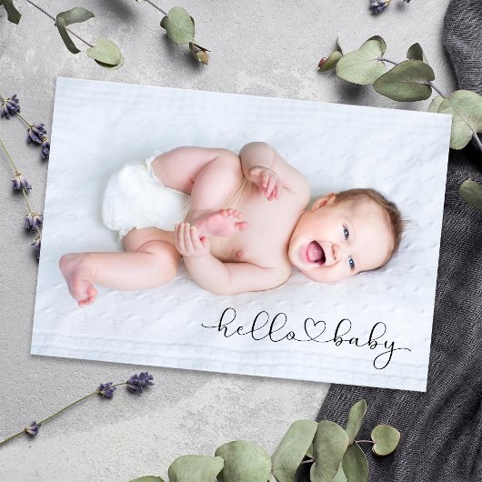 Foto Kalligrafie Name Birth Stats New Baby Dankeskarte