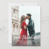 Foto & Kalligraphie 2 Leichter Verti Save the Date Einladung (Vorderseite)