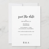 Foto & Kalligraphie 2 Leichter Verti Save the Date Einladung (Rückseite)