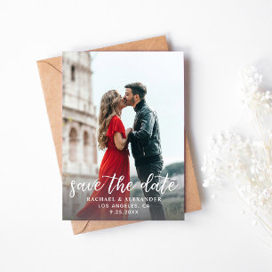 Foto & Kalligraphie 2 Leichter Verti Save the Date Einladung