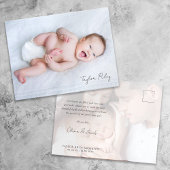 Foto Kalligraphie Name Birth Stats New Baby Danke Postkarte