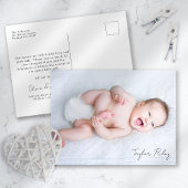 Foto Kalligraphie Name Birth Stats New Baby Danke Postkarte
