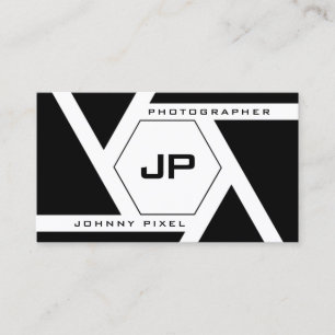 Foto-Kameraobjektiv mit Initialfotografen Visitenkarte