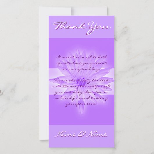 Foto kardiert Schablone - kundengerechte Lilien Dankeskarte (Vorderseite)