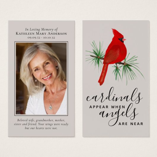 Foto-Kardinal-Gedenkkarte (Vorne & Hinten)