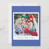 Foto Kardinal Wreath Blue Holiday Card Einladung (Rückseite)