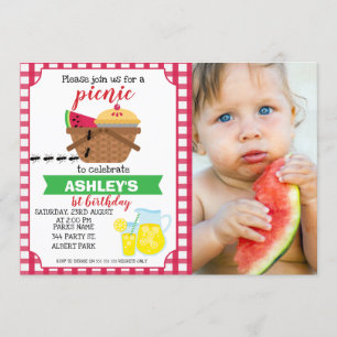 Foto Kariert Picnic Einladung zum Geburtstag