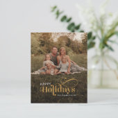 Foto Karierte Schneeflocken Weihnachtskarte (Stehend Vorderseite)