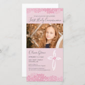 Foto-Karte der ersten Heiligen Kommunion - Mädchen (Vorne/Hinten)