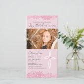 Foto-Karte der ersten Heiligen Kommunion - Mädchen (Stehend Vorderseite)