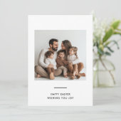 Foto-Karte der glücklichen Osterfamilie Einladung (Stehend Vorderseite)