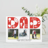 Foto-Karte des Red Sports Vater Vatertag (Stehend Vorderseite)