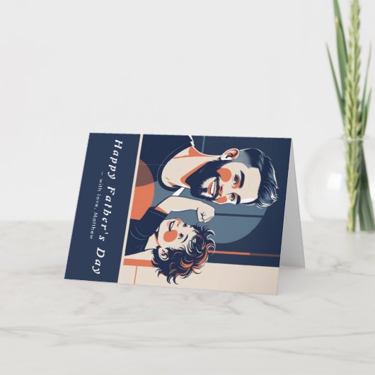 Foto-Karte des Vaters - Benutzerdefinierte Nachric Dankeskarte (Vorderseite)