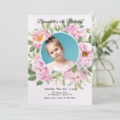 Foto-Karte/Einladung von Peonies Einladung (Stehend Vorderseite)