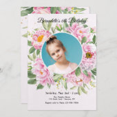 Foto-Karte/Einladung von Peonies Einladung (Vorne/Hinten)