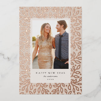 Foto-Karte für Blumenfilme zum guten Rutsch ins ne Folien Feiertagskarte