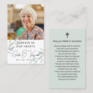 Foto-Karte für das Gedenkgebet der Foliage Visitenkarte