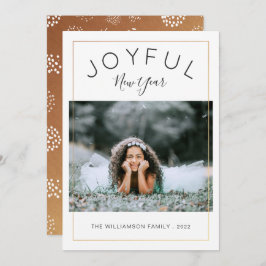 Foto-Karte für das neue Jahr | Gold Feiertagskarte