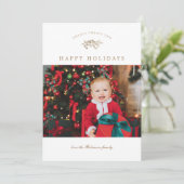 Foto-Karte für glückliche Feiertage Pine Branch Einladung (Stehend Vorderseite)