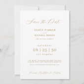 Foto-Karte für Goldbrasse Hochzeit speichern Sie d Save The Date (Rückseite)