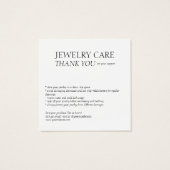 Foto-Karte für Juwelierpflege (Rückseite)
