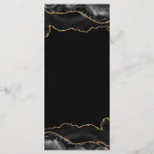 Foto-Karte für Schwarz und Gold Agate Menükarte (Rückseite)