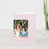 Foto-Karte von Hand gezeichnetes Herz Muttertag Karte (Vorderseite)