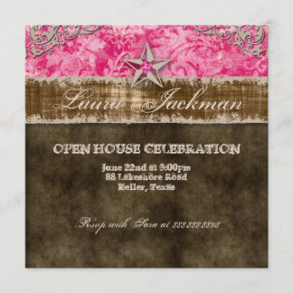 Foto-Karten-Stern-Rosa des Bonbon-16 Vintages Einladung