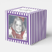Foto Keepake Lila/Weiß Einfache Streifen Muster Geschenkschachtel (Rückseite)