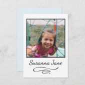 Foto Kids einfache Skripte moderne stilvolle Mitte Mitteilungskarte (Vorne/Hinten)