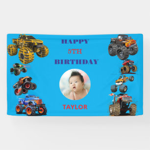 Foto Kids Monster Truckboy Birthday Party Banner