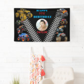 Foto Kids Monster Truckboy Birthday Party Banner (Insitu)