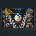 Foto Kids Monster Truckboy Birthday Party Banner<br><div class="desc">Monster-LKW,  LKW,  Rennen,  Geburtstag,  Geburtstagsparty,  Rennen,  Spaß,  Kindergeburtstag-Party,  Kinder-Party,  Monster-LKW, </div>