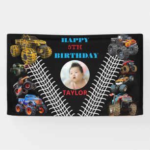 Foto Kids Monster Truckboy Birthday Party Banner