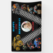 Foto Kids Monster Truckboy Birthday Party Banner (Vertikal)