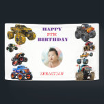 Foto Kids Monster Truckboy Birthday Party Banner<br><div class="desc">Monster-LKW,  LKW,  Rennen,  Geburtstag,  Geburtstagsparty,  Rennen,  Spaß,  Kindergeburtstag-Party,  Kinder-Party,  Monster-LKW, </div>