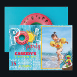 Foto kids Pool Party Geburtstag Einladung<br><div class="desc">Summer Birthday Pool Party Design. Sie können Ihre Einladung anpassen und personalisieren,  wenn Sie gewollt haben. Sie sind herzlich eingeladen,  meinen Laden für schönere Produkte zu besuchen.</div>