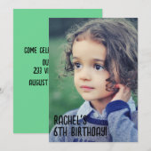 FOTO KINDER GEBURTSTAG Party Einladungen (Vorne/Hinten)