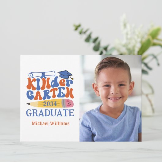 Foto Kindergarten Abschluss Ankündigung (Stehend Vorderseite)