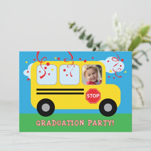 Foto Kindergarten oder Vorschule Abschluss Einladu Einladung (Stehend Vorderseite)