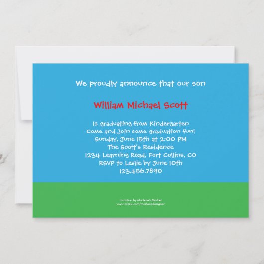 Foto Kindergarten oder Vorschule Abschluss Einladu Einladung (Rückseite)